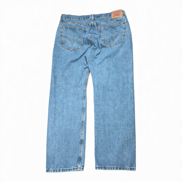Vintage 505 Levis Jeans Mens 36x29 Blue Regular Straight Light Wash Denim Y2K - Picture 2 of 10